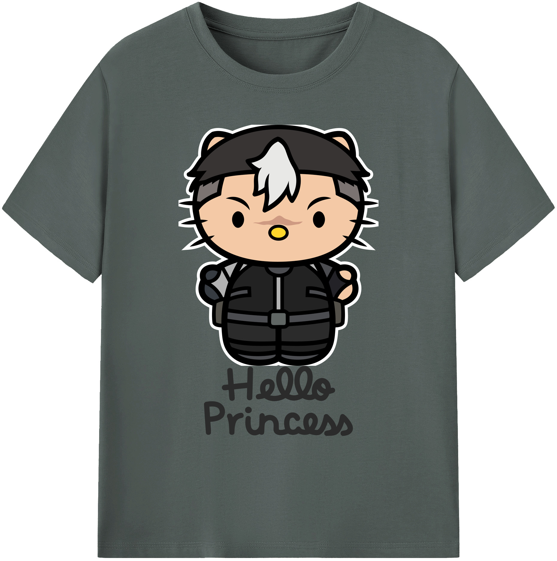 （画像用） Hello Kitty ハローキティ 綿100％ メンズ半袖Tシャツ｜肌触りやわらか＆通気性